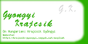gyongyi krajcsik business card