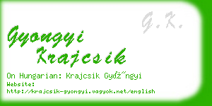 gyongyi krajcsik business card